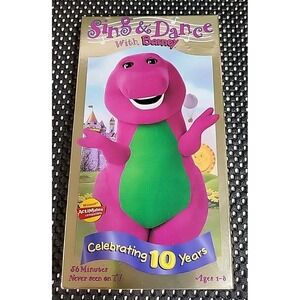 Sing & Dance With Barney VHS Celebrating 10 Years Purple Dinosaur